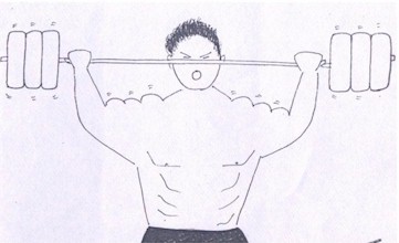 India cartoon, weight lifting