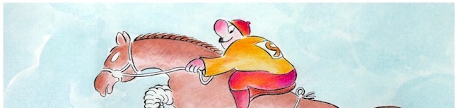 Croatia cartoon, horse race