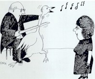 Poland cartoon, singing before dying