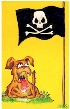 Iran cartoon, dog wants bone