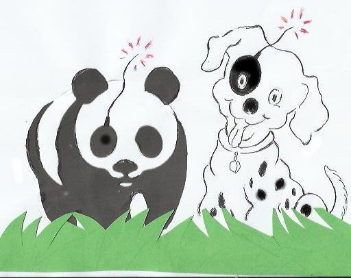 Panda & dog cartoon